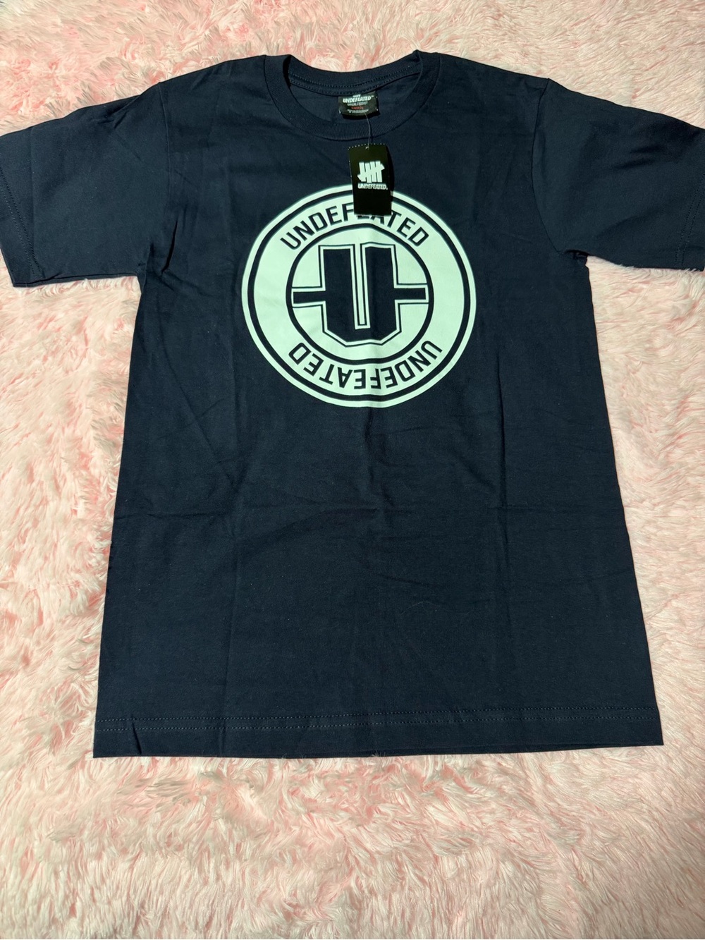 Undefeated Navy Short Sleeve Tee with White Circular Logo